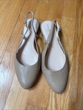 Cole Haan Beige Textured Slingback Flats